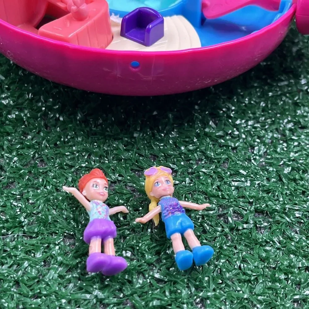 Polly‎ Pocket Pink Flamingo Pool Compact With Figures No Floats